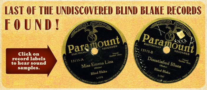 Last Blind Blake Record Found